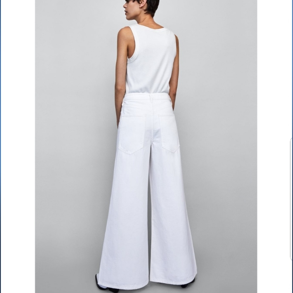 NWT ZARA vintage high waisted jeans WHITE